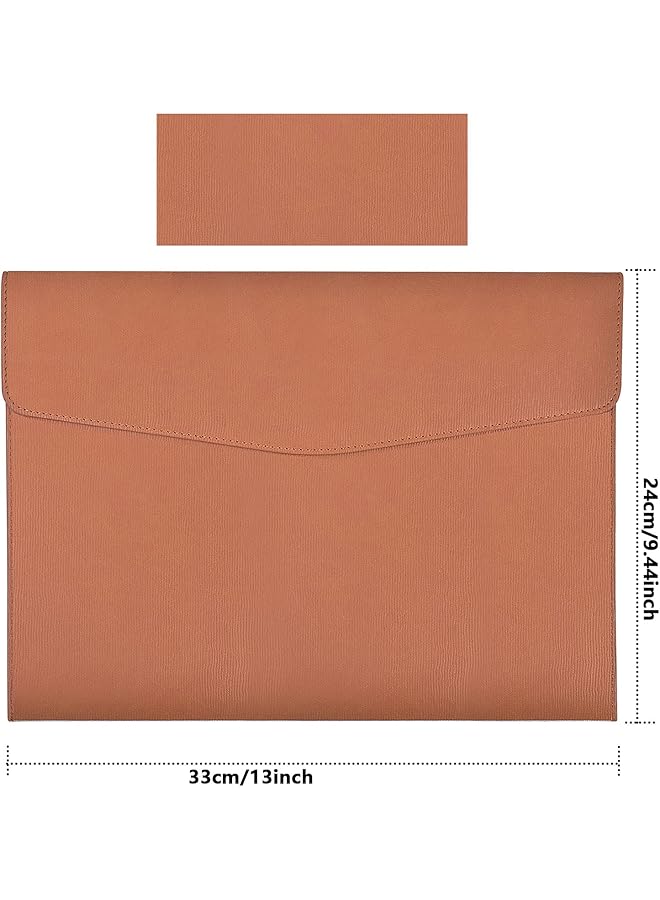 erorex Files Wallets Pu Leather A4 File Folder Document Organizer Waterproof Multi Function Bag Envelope Folder Case Portable Popper Files Wallets For Office School Homework Travel  - Image 4
