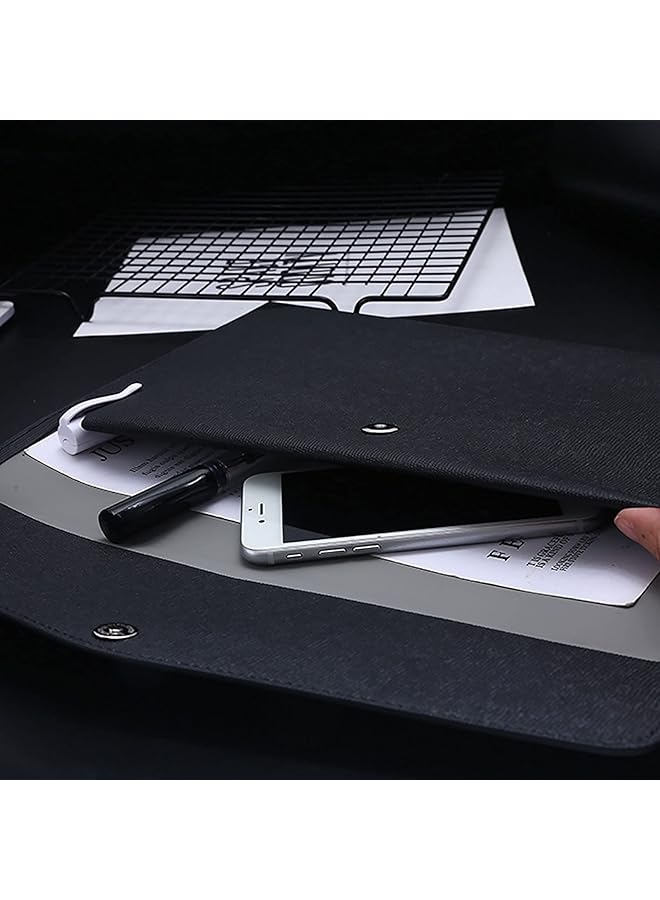 erorex Files Wallets Pu Leather A4 File Folder Document Organizer Waterproof Multi Function Bag Envelope Folder Case Portable Popper Files Wallets For Office School Homework Travel  - Image 3