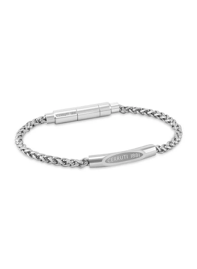 Matteo Silver Plated Stainless Steel Chain Bracelet for Men 180mm