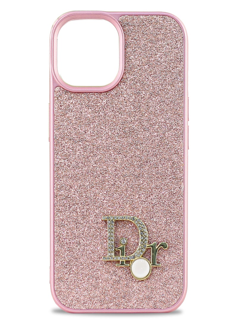 Luxury Shiny Bling Sparkly Bumper Cover with For Women Girls Soft Slim Shockproof Protective Phone Case for iPhone 14 Pro Max (Pink)