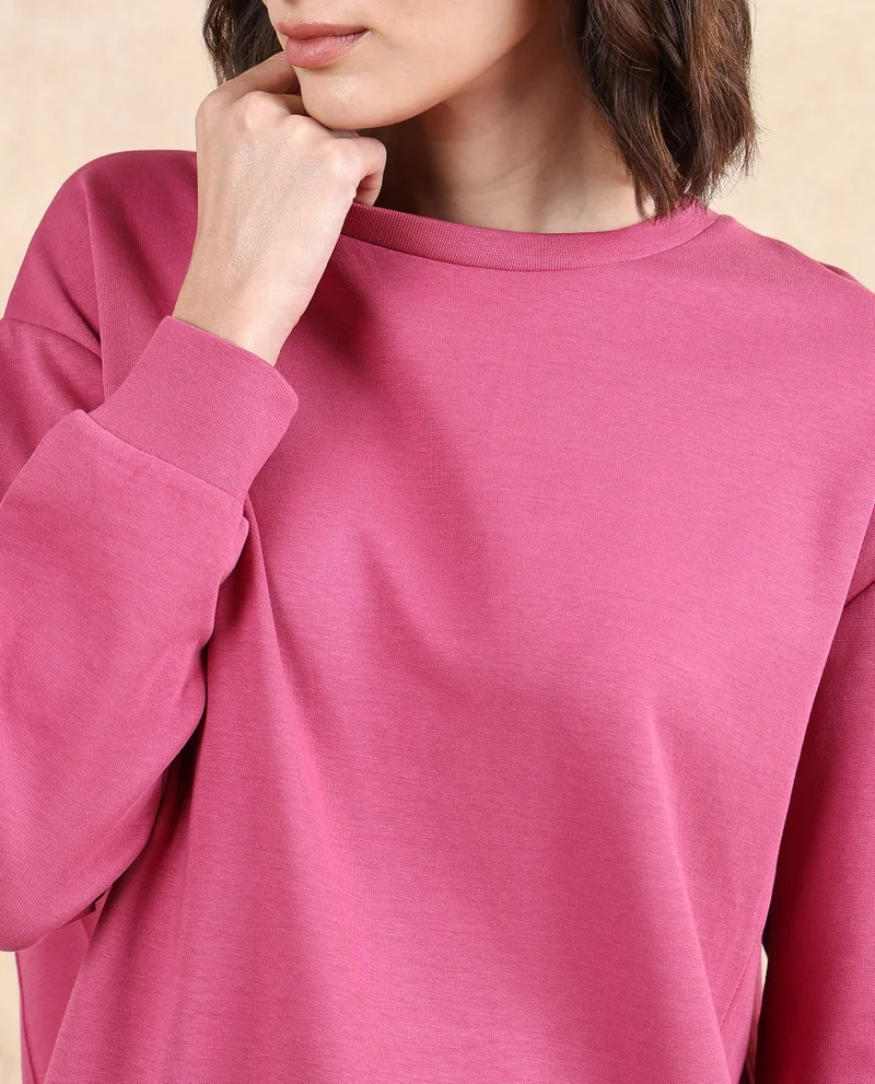 Rareism Women's Basic Ribbed Sweat Dress