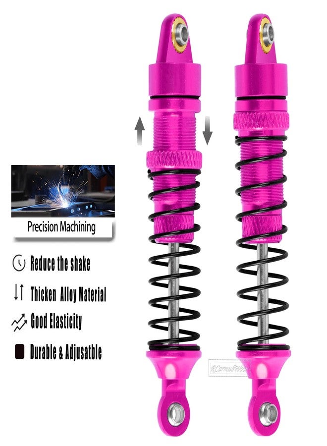 RcarmubWow RC Aluminium Shock Absorber Upgrades Part for 1/18 LaTrax Teton,LaTrax Desert Prerunner,Front Rear Full Metal Dampers RC Shocks,Replace #7660#7665,4PCS,Pink - Image 4