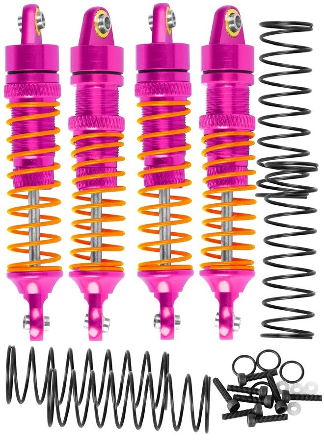 RcarmubWow RC Aluminium Shock Absorber Upgrades Part for 1/18 LaTrax Teton,LaTrax Desert Prerunner,Front Rear Full Metal Dampers RC Shocks,Replace #7660#7665,4PCS,Pink - Image 1