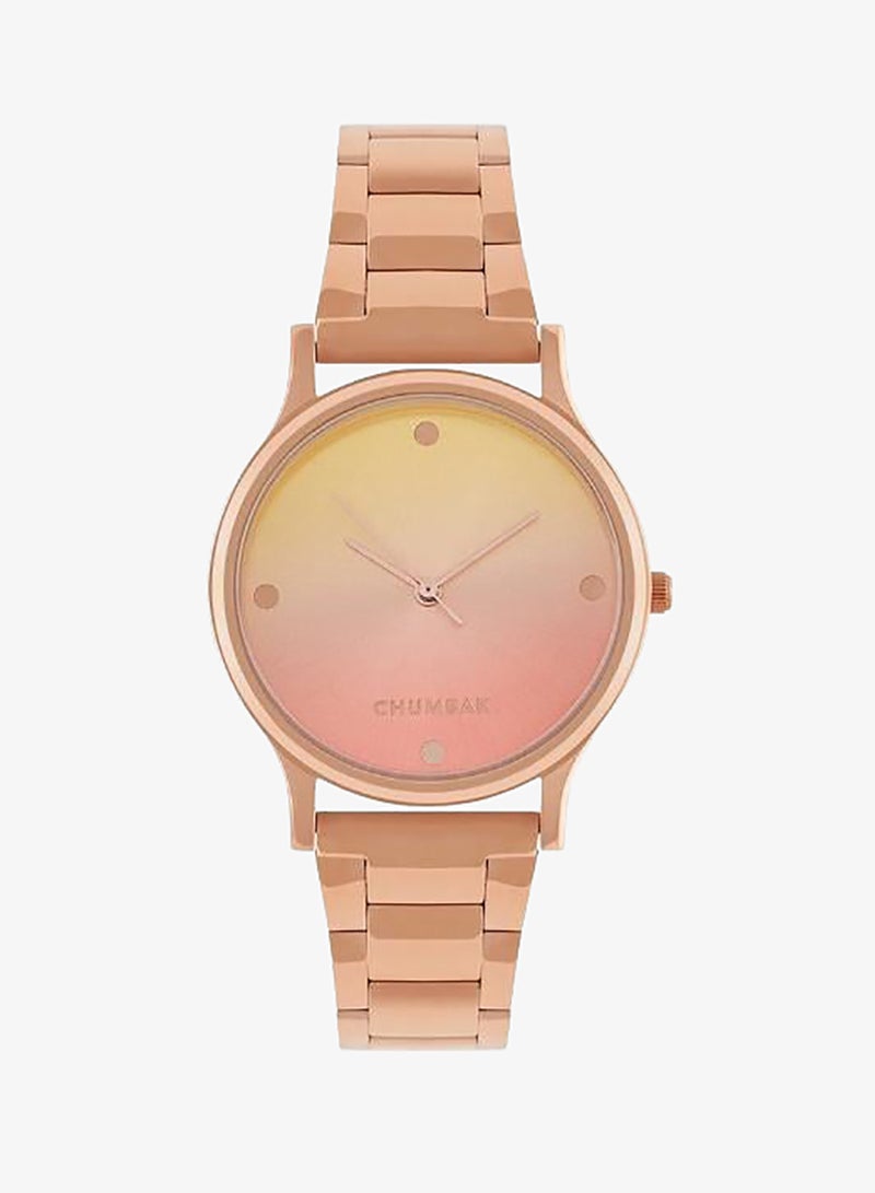 Chumbak TEAL by Chumbak Sunset Ombre Watch, Metal link Strap - Image 1