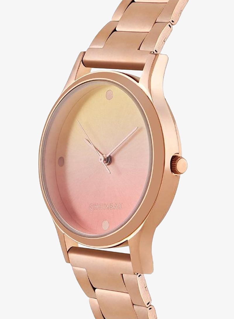Chumbak TEAL by Chumbak Sunset Ombre Watch, Metal link Strap - Image 4