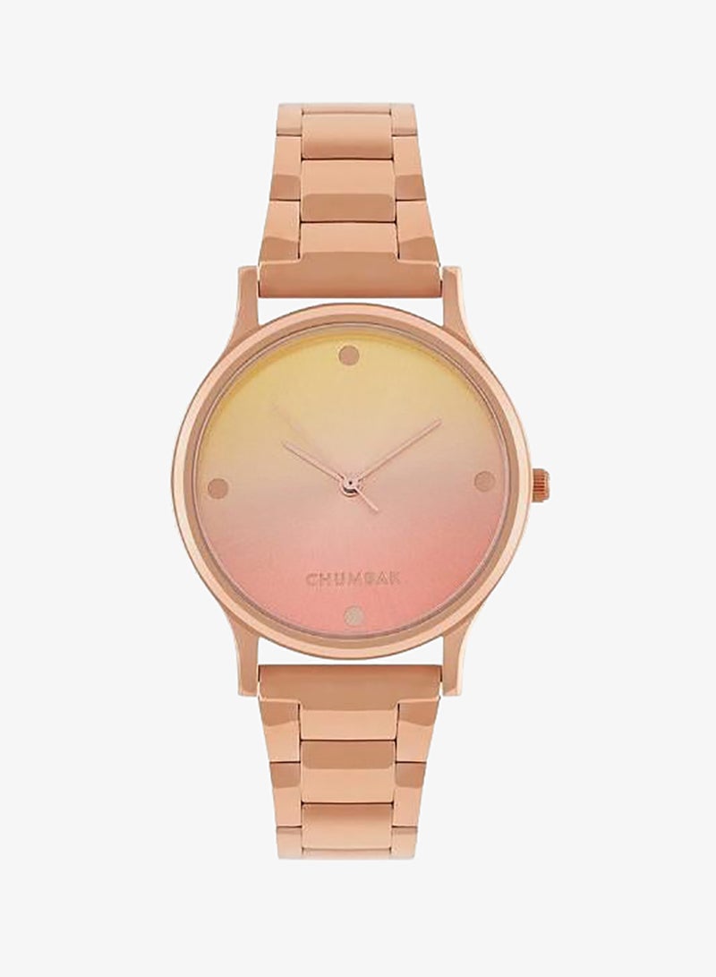 Chumbak TEAL by Chumbak Sunset Ombre Watch, Metal link Strap - Image 3