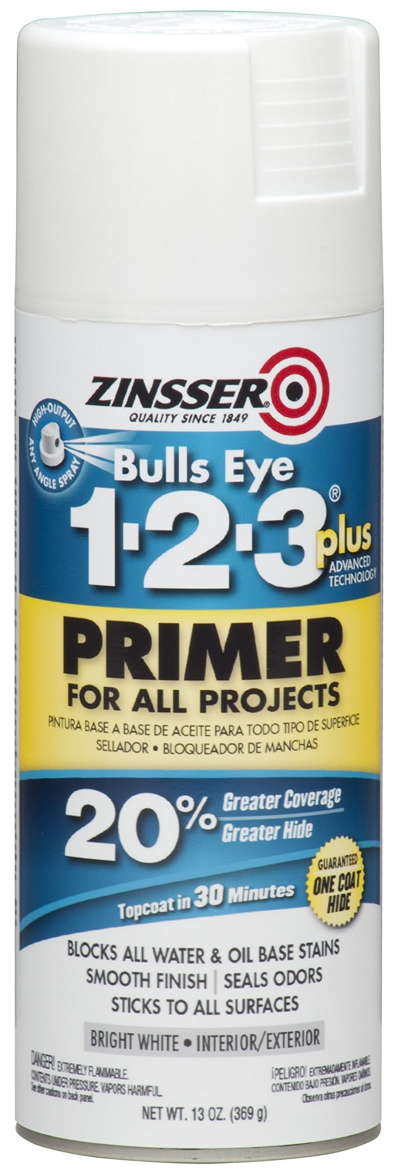 Zinsser زينسر 272479 بولز آي 1-2-3 بلس رذاذ برايمر، 13 أونصة، أبيض - Image 4