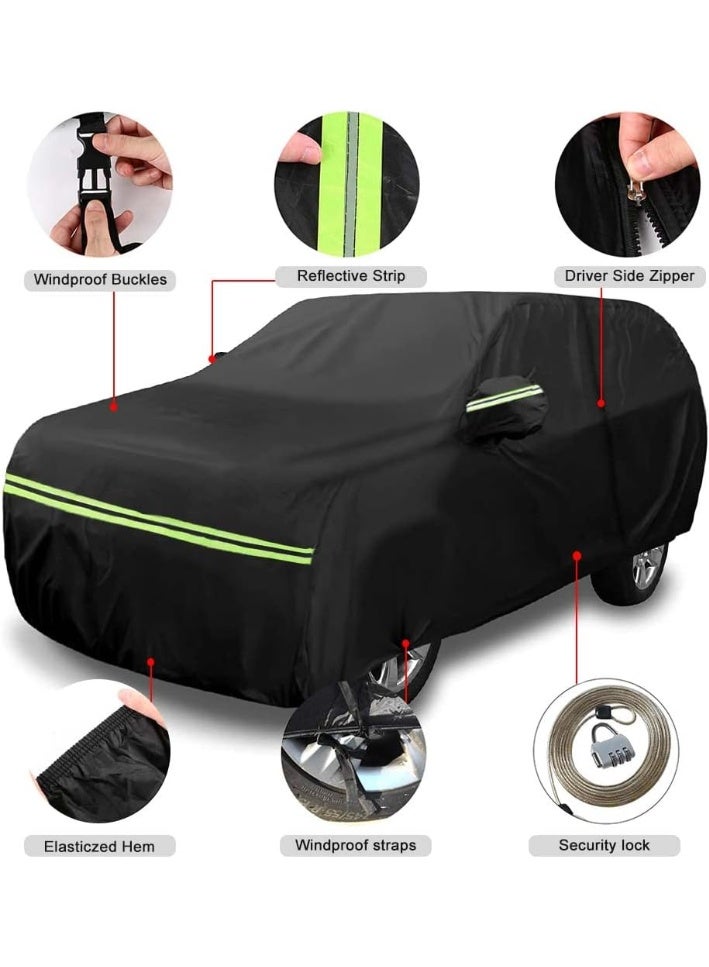 Zipporah 6-Layer Luxury Waterproof Dustproof Car Cover for 2016-2024 Nissan Kicks with Locks, glowing straps and Zipper Locks - Image 3