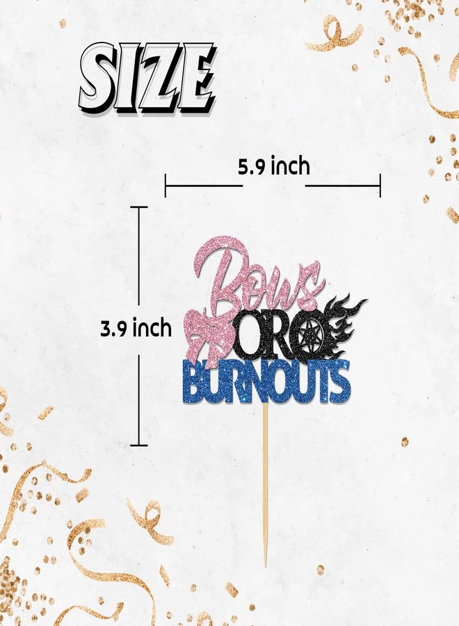 Helewilk Cake Topper/Bows or Burnouts Decoration, Gender Reveal Party Supply, Pink or Blue Sign, Cowgirl Birthday, Baby Shower, 1 Piece, Reusable - Image 3