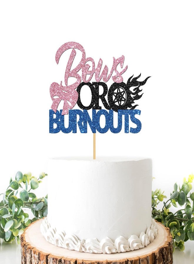 Helewilk Cake Topper/Bows or Burnouts Decoration, Gender Reveal Party Supply, Pink or Blue Sign, Cowgirl Birthday, Baby Shower, 1 Piece, Reusable - Image 1