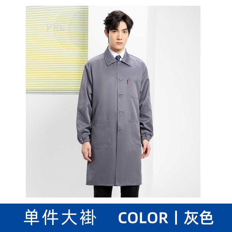 Long-sleeved blue coat overalls mens spring and autumn overalls carrying auto repair logistics wear-resistant dustproof long-sleeved labor protection clothing customization Male-grey coat 
