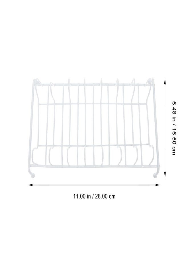 PRETYZOOM White Dish Drying Rack with Utensil Holder Compact Kitchen Storage Organizer for Plates Bowls and Chopsticks 11.02 X 6.5 X 2.76 Inches - Image 2