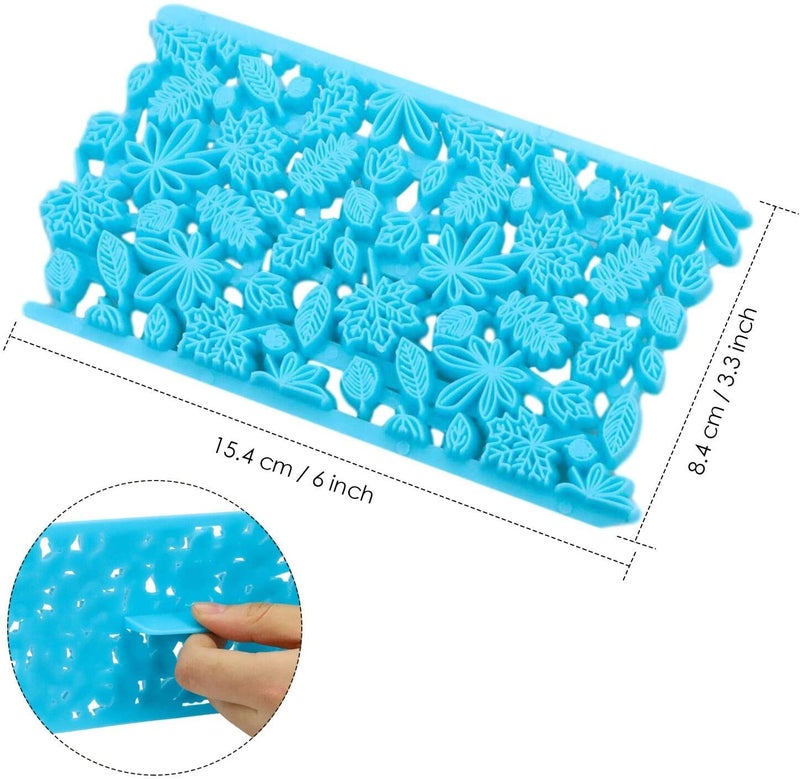 Jubilant Plastic Embossing Fondant Mold For Cake Decoration Chocolate Cup Cake Topper (Set Of 6)(Color: Blue), 15.4 x 8.4 x 1 Centimeters - Image 2