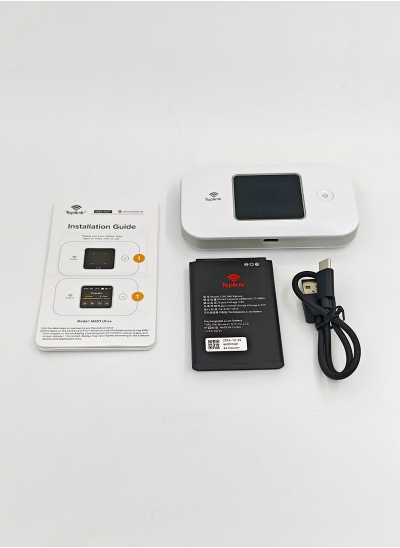 TOPLINK - MR57E eSIM WiFi Router, eSIM + Physical SIM, 4G  WiFi 6, 4600mAh Battery, 12 Users - Image 1