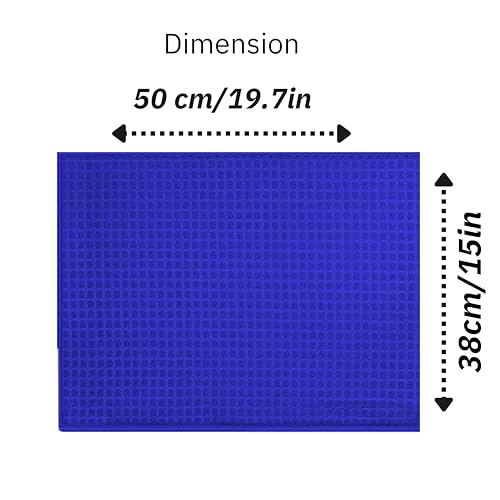 Maxoshine Microfiber Dish Drying Mat for Kitchen to Keep Wet Utensils Fruits and Vegetable on Kitchen Mat Quick Dry Water Absorbent Mats for Kitchen-40 X 50 CM (Blue) - Image 4
