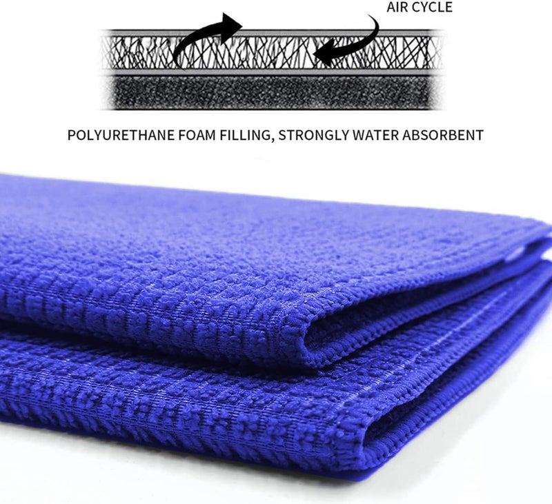 Maxoshine Microfiber Dish Drying Mat for Kitchen to Keep Wet Utensils Fruits and Vegetable on Kitchen Mat Quick Dry Water Absorbent Mats for Kitchen-40 X 50 CM (Blue) - Image 2