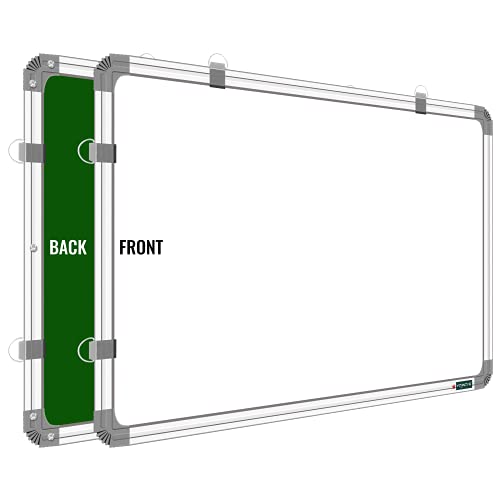 YAJNAS® Non-Magnetic 1.5x2 Feet Double Sided White Board and Chalkboard Both Side Writing Boards, one Side White Marker and Reverse Side Chalkboard Surface (1.5x2 feet, Pack of 1) - Image 2