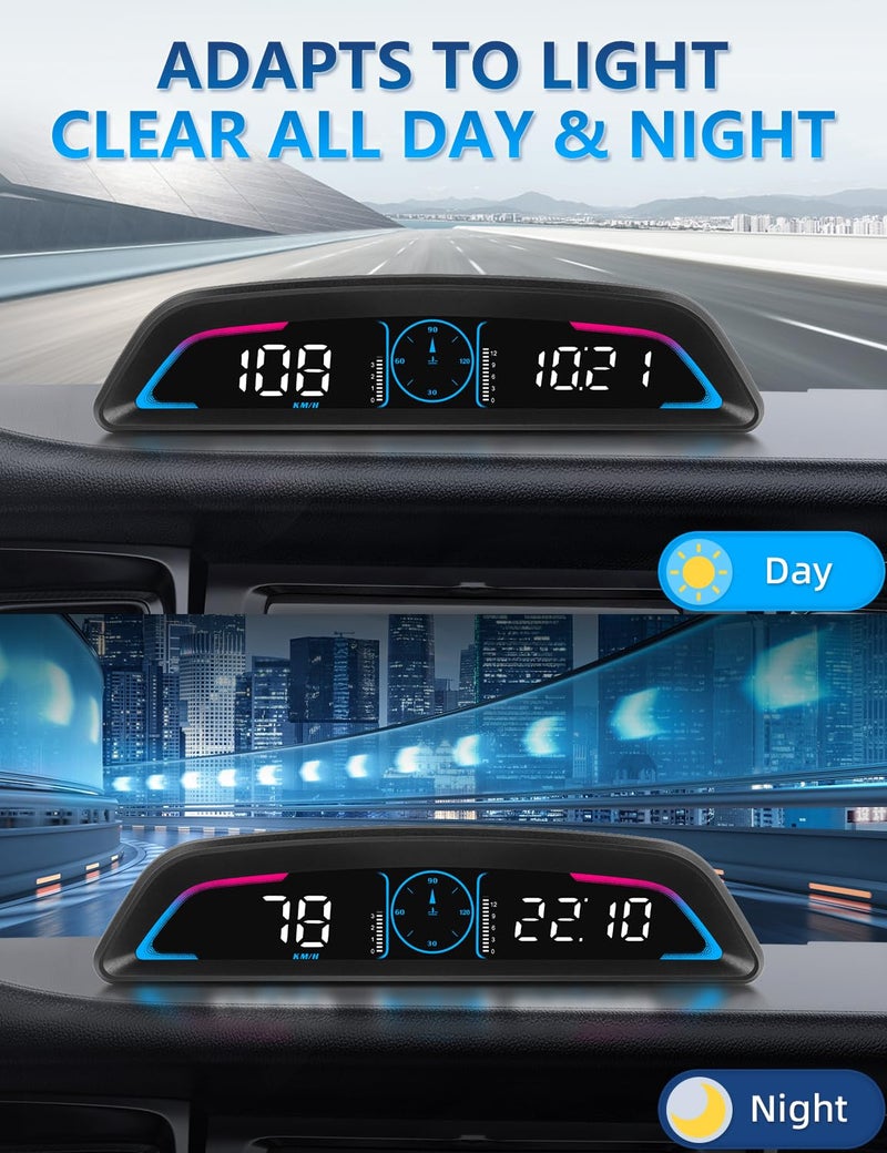 MAIMEIMI OBD2 Speedometer for Car Digital with Time, Speed, Mileage, RPM, Volt, Water Temp, Overspeed, Fatigued Driving Alert LCD Screen OBD2 Guage Display for Car Head Up Display HUD for Most 2008+ Sedan Cars - Image 5