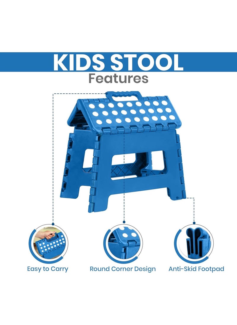 Vparty - Home Folding Step Stool - (Pack of 2) Foot Stool with 9 Inch Height - Holds Up to 300 lbs - Lightweight Plastic Foldable Step Stool for Kitchen, Bathroom & Living Room - Image 1