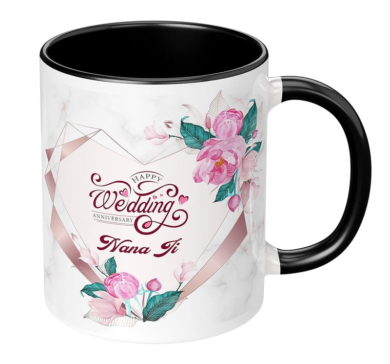 NH10 DESIGNS NH10 DESIGNS Happy Anniversary Printed Coffee Mug with Keychain Pack of 2 for Nana Ji and Nani Ji Marriage Anniversary Gift for Nanu Nani Best Gift for Wedding Anniversary HWA2PF3TMK 22  - Image 2