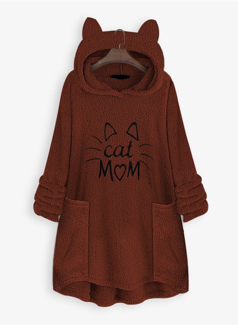 Loquat Autumn And Winter New Embroidered Hoodie Loose Fashion Warm Casual Jacket - Image 1