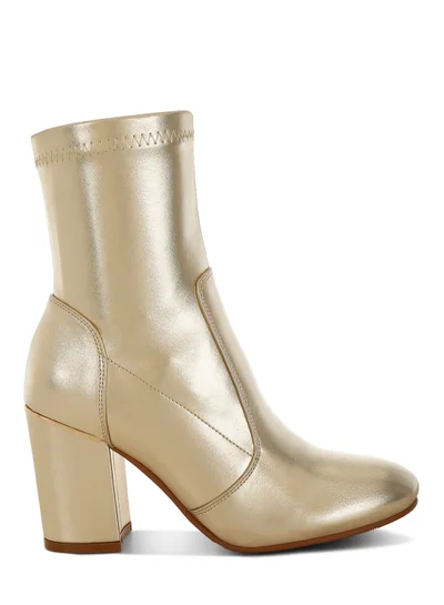 London Rag Metallic Pleather Sock Boots in Gold