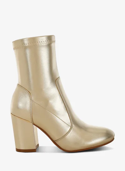 London Rag Metallic Pleather Sock Boots in Gold