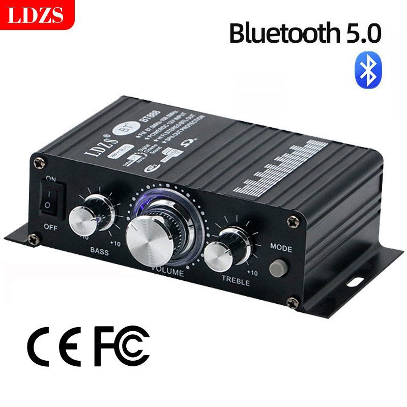 Explosions Mini Small Pure Amplifier Home Computer Audio 2.0 Channel 12V Car Bluetooth Amplifier - Image 2