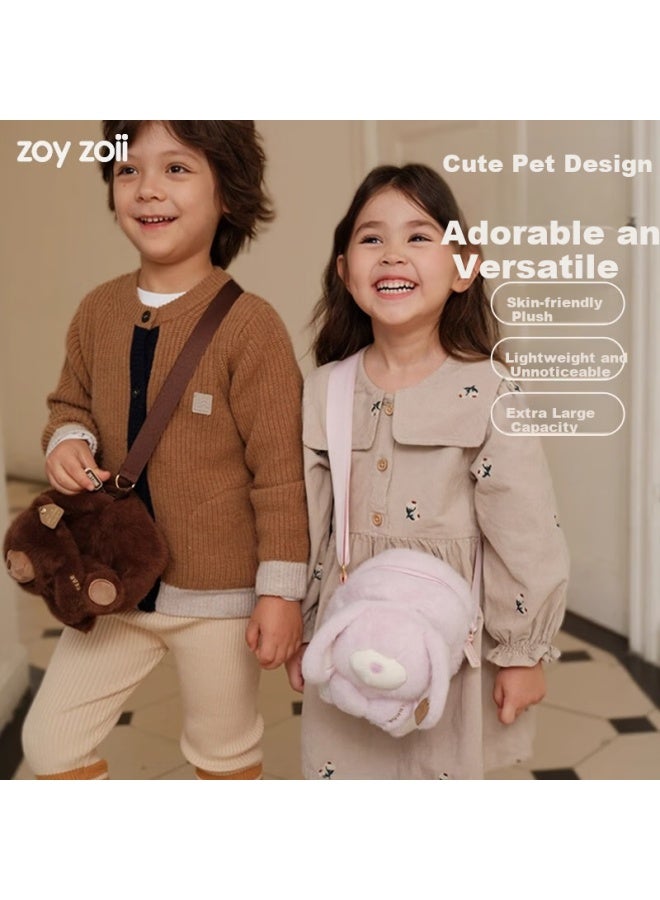 Zoy Zoii Kids Plush Crossbody Bag Shoulder Bag Cute Winter Travel Small Backpack Boys Girls Holiday Gift - Image 1