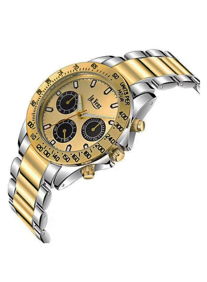 جا فنز ساعة يد للرجال من جافينز ستانلس ستيل لون ذهبي فضي - Image 3