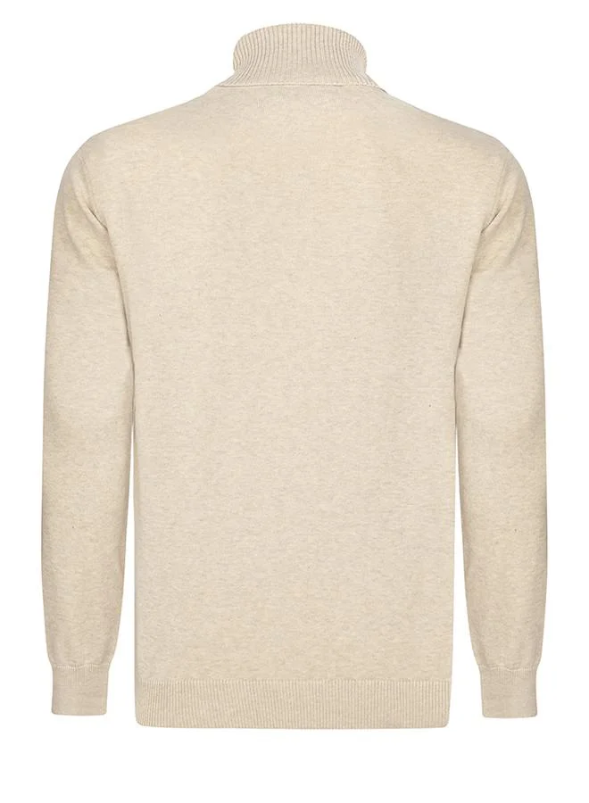 FELIX HARDY Beige Turtleneck Pullover for Men | Best Price UAE