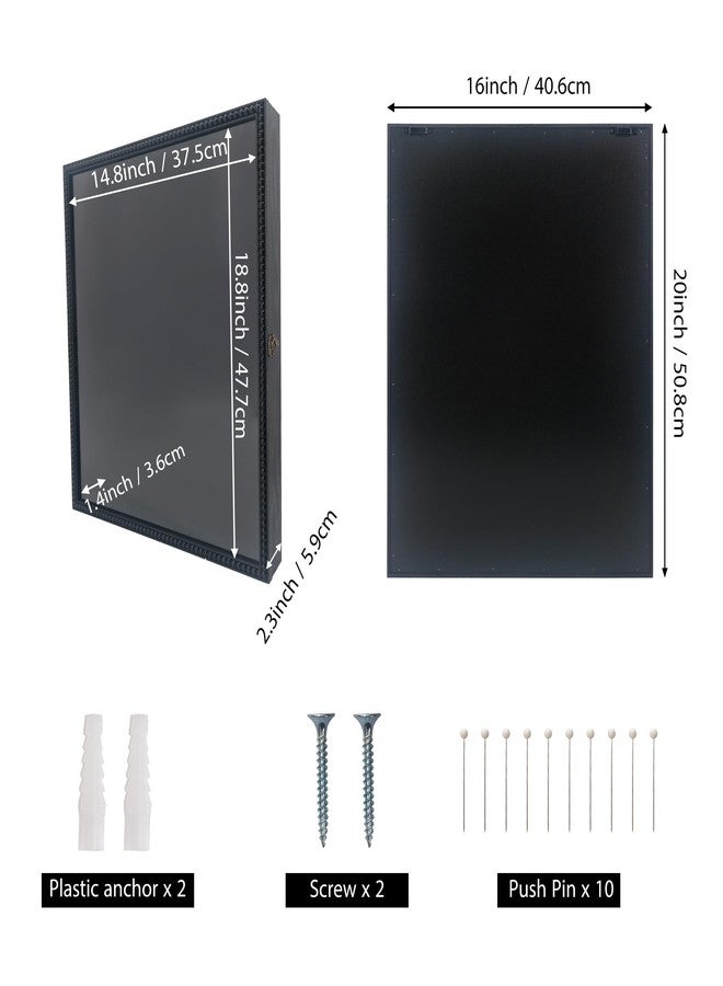 FramePro Shadow Box Deep Front Open with Hinge Beaded Designed Display Case with Linen Back, Picture Frame Wedding Bouquet Memorabilia Medals Photos Memory Box for Keepsakes Black 16x20 - Image 4