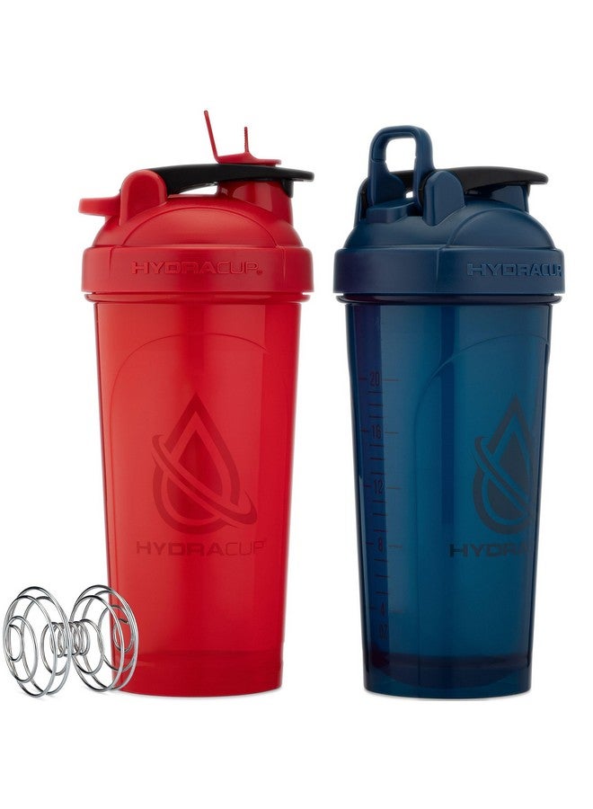 HYDRA CUP Proflow [2 Pack] 28 Oz Shaker Bottles For Protein Shakes, Shaker Cups With Ball Blender Whisk, Shaker Bottle With Handle, Travel To Go, Bpa Free (Red & Blue, 28Oz) - Image 1