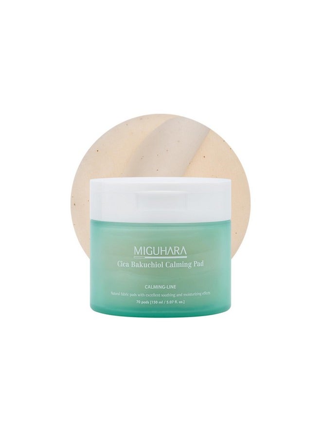 MIGUHARA Cica Bakuchiol Calming Pad | Korean Skincare Toner Pad (150ml/5.07 fl.oz.)  - Image 1