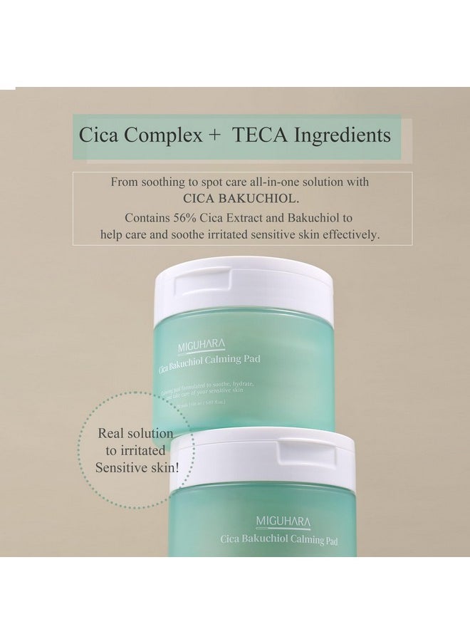 MIGUHARA Cica Bakuchiol Calming Pad | Korean Skincare Toner Pad (150ml/5.07 fl.oz.)  - Image 2