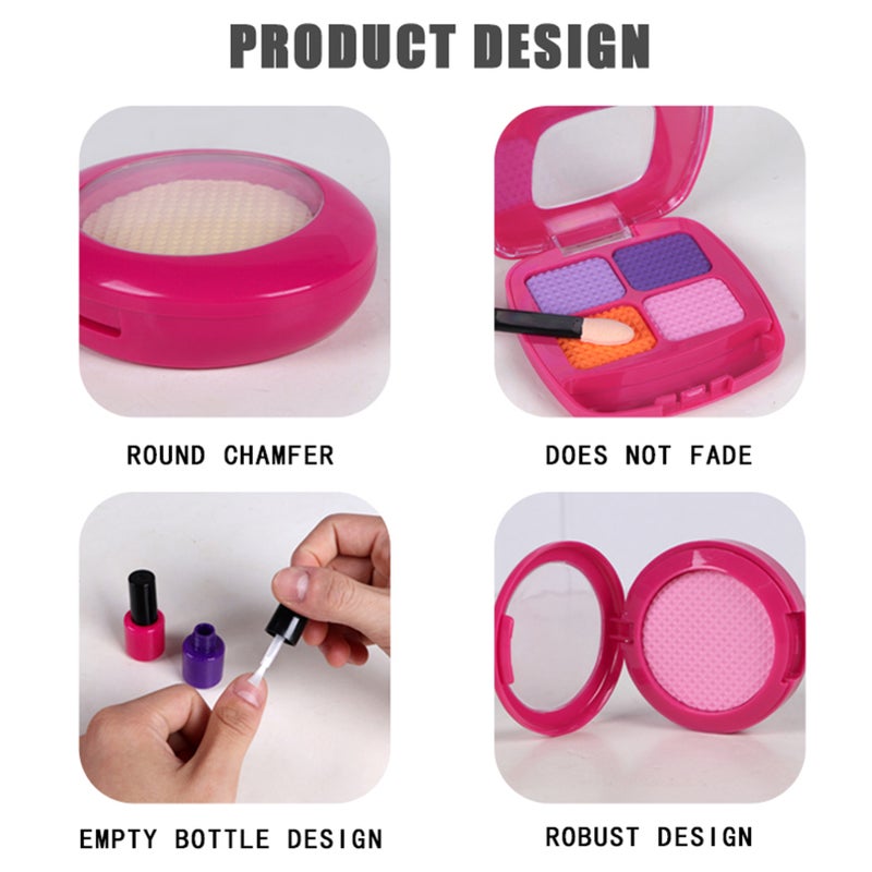 Pretend Makeup Kit: 15-Piece Multicolor All-In-One Set - Imagination Boosting Pretend Play Makeup Set for Little Girls Princess Dress-Up & Friend Play - Image 3