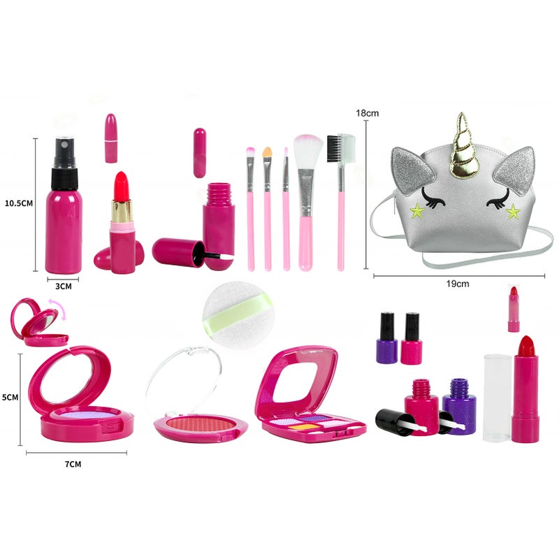 Pretend Makeup Kit: 15-Piece Multicolor All-In-One Set - Imagination Boosting Pretend Play Makeup Set for Little Girls Princess Dress-Up & Friend Play - Image 2