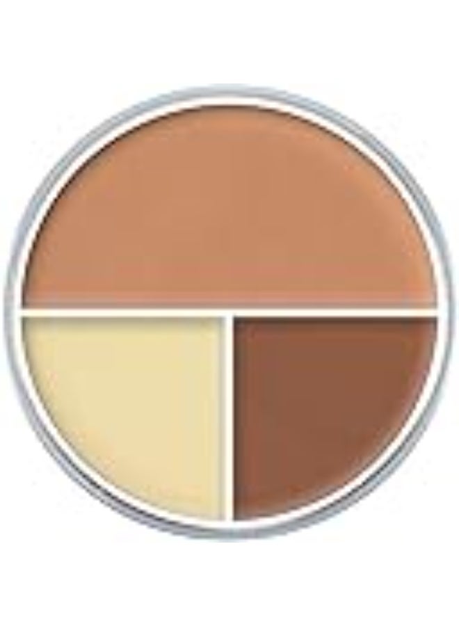 Kryolan Ultra Foundation Trio Face Makeup (B) – Professional Cream Foundation Palette for Full Coverage, Contour & Concealer Makeup