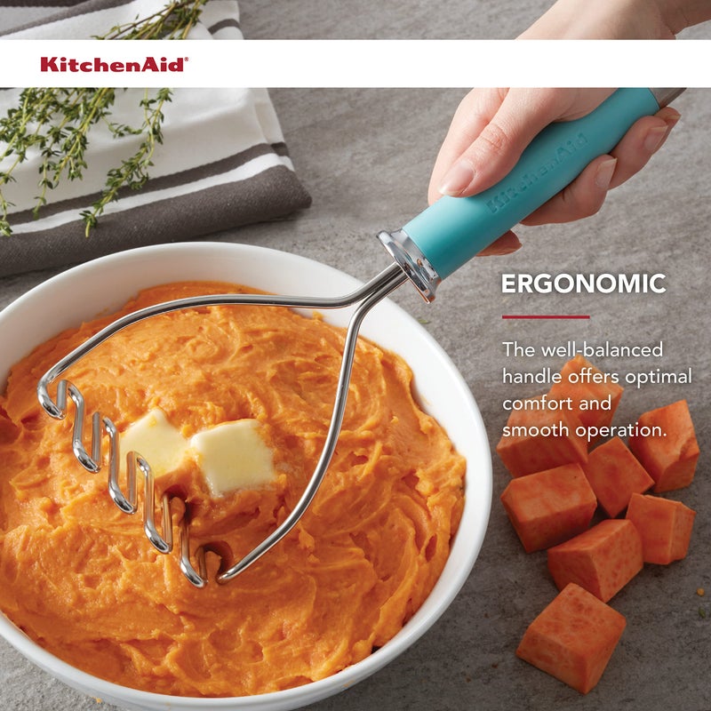 KitchenAid Gourmet Stainless Steel Wire Masher, 10.24-Inch, Aqua Sky - Image 5