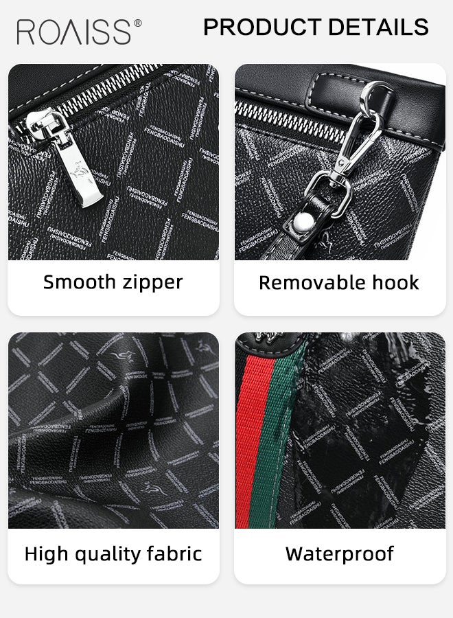 roaiss Gentleman Leather Clutch Bag for Men Multiple Pockets and Card Slot Smooth Zipper Storage Envelope Bag Mens Fashionable Commuting Premium Wear Resistant Business Bag  - Image 5