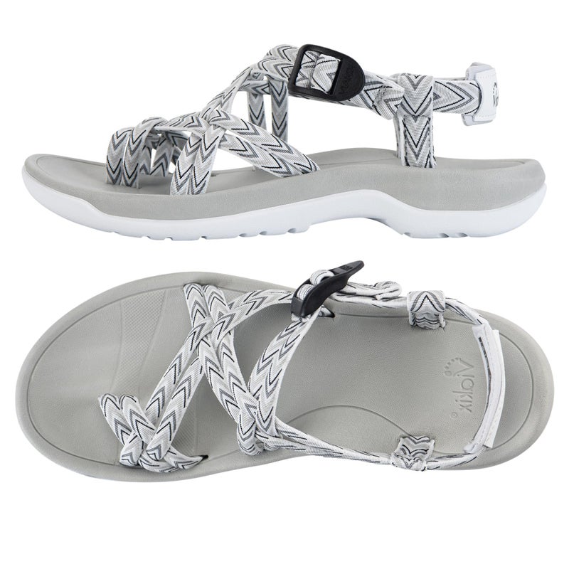 Viakix Womens Walking Sandals: Cute Stylish Comfy Athletic Sport Outdoor Hiking Sandal for Trekking Water Wide Width Beach, Frost 8 - Image 1