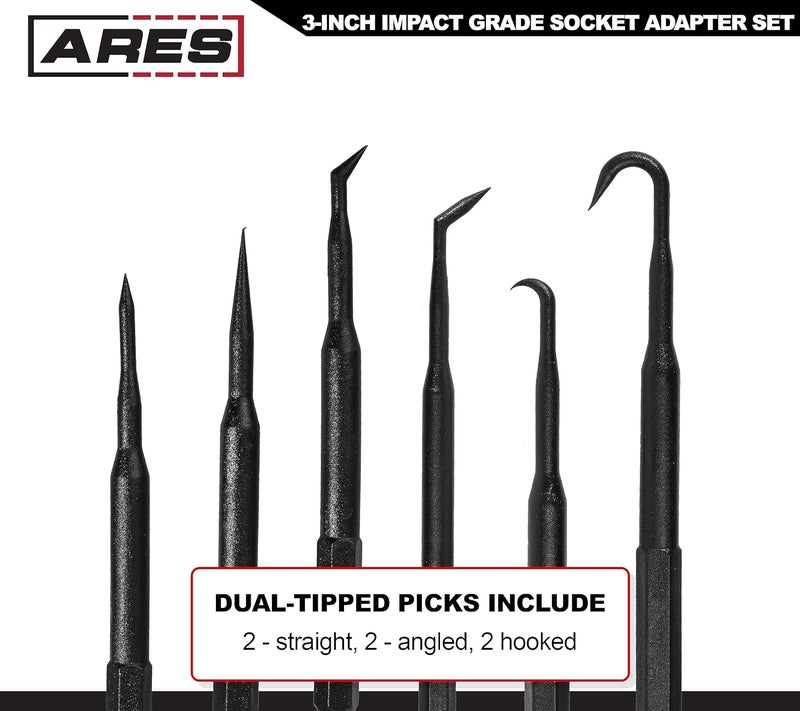 ARES 16003-6-Piece Non-Marring Pick and Prybar Set - Protects Fasteners, O-Rings, Seals, Gaskets, and Trim on Automotive and Electronics Applications During Use (Pack of 2) - Image 4