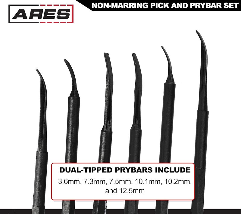 ARES 16003-6-Piece Non-Marring Pick and Prybar Set - Protects Fasteners, O-Rings, Seals, Gaskets, and Trim on Automotive and Electronics Applications During Use (Pack of 2) - Image 3