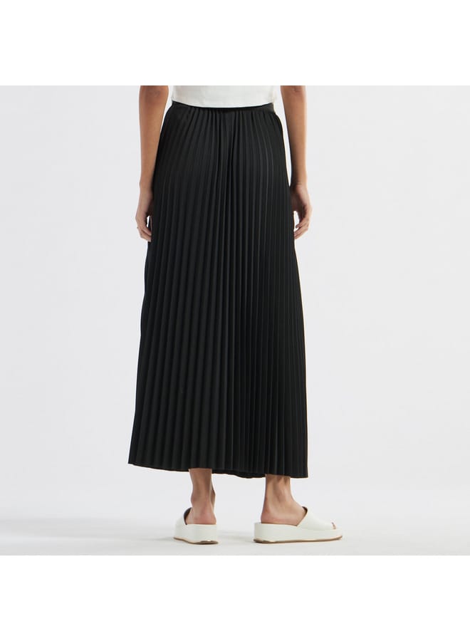 Splash FAV Pleated A-line Skirt with Elasticated Waistband  - Image 3