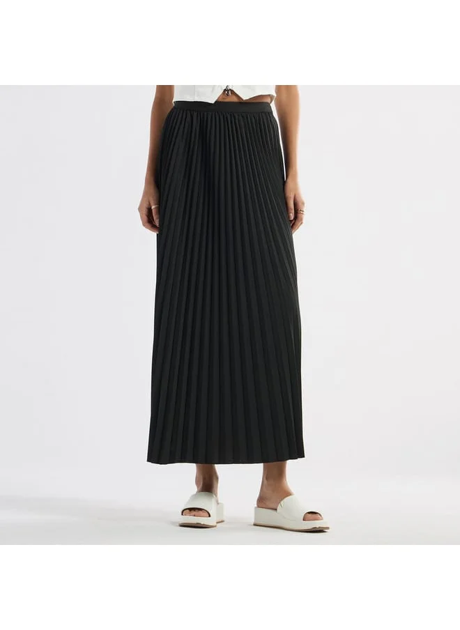 FAV Pleated A-line Skirt with Elasticated Waistband