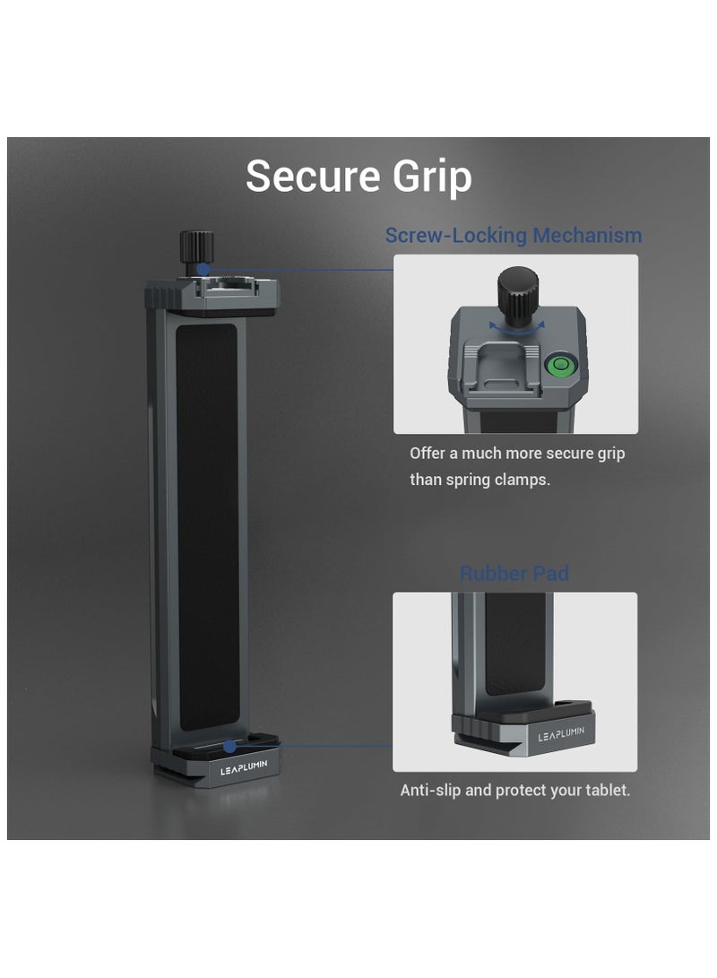 SOLARAE محول حامل ثلاثي القوائم لجهاز الآيباد، حامل ثلاثي القوائم من الألمنيوم لجهاز الآيباد 12.9، حامل ثلاثي القوائم للأجهزة اللوحية مع برغي 1/4"، حامل ثلاثي القوائم عالمي لجهاز الآيباد، متوافق مع آيباد برو 12.9/11-(6.5"-17.3") - Image 5