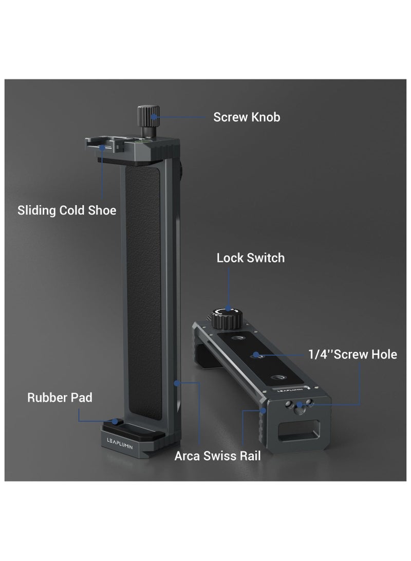 SOLARAE محول حامل ثلاثي القوائم لجهاز الآيباد، حامل ثلاثي القوائم من الألمنيوم لجهاز الآيباد 12.9، حامل ثلاثي القوائم للأجهزة اللوحية مع برغي 1/4"، حامل ثلاثي القوائم عالمي لجهاز الآيباد، متوافق مع آيباد برو 12.9/11-(6.5"-17.3") - Image 2