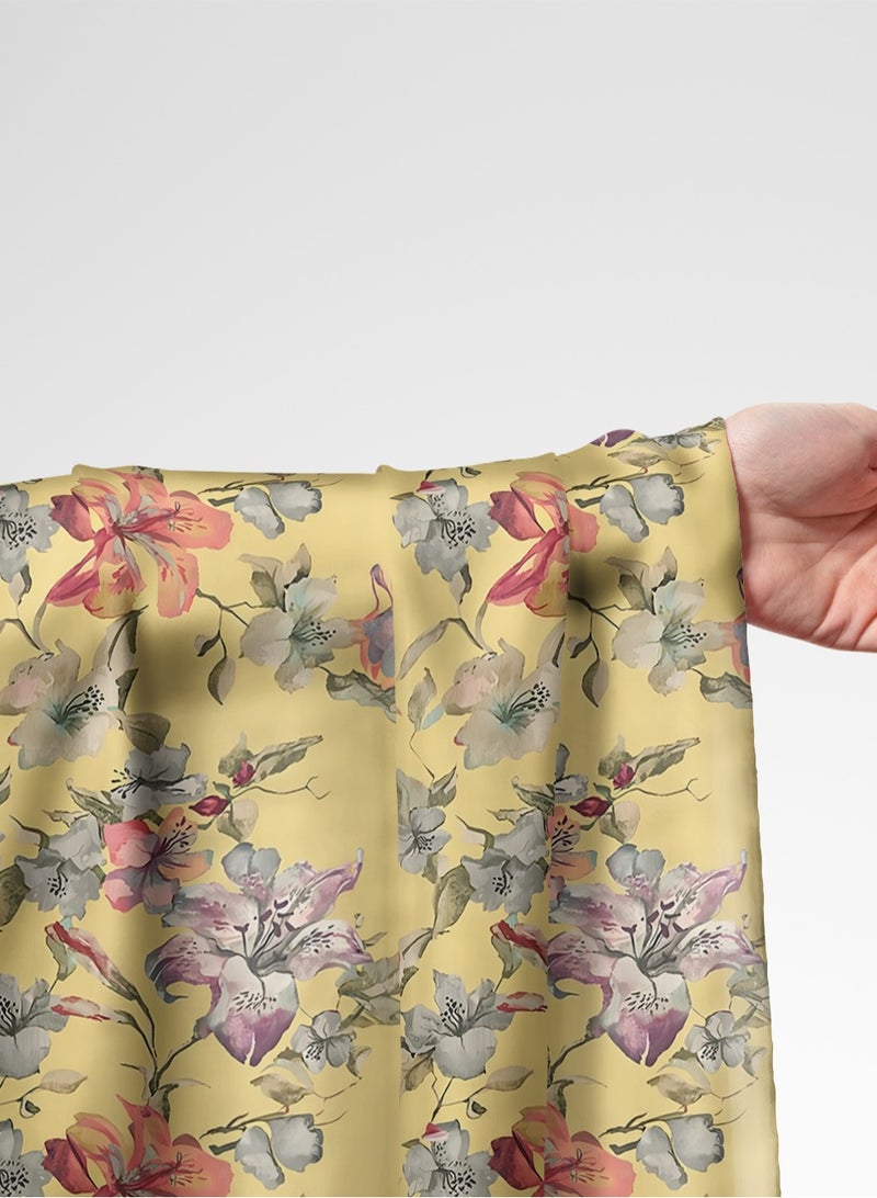 فيلاتو Ø¬Ù„Ø§Ø¨ÙŠØ© Ù…Ø®ÙˆÙŠØ± Ø¨ØªØµÙ…ÙŠÙ… Ø²Ù‡ÙˆØ± Ø¨Ø§Ù„Ù„ÙˆÙ†ÙŠÙ† Ø§Ù„Ø£ØµÙ�Ø± ÙˆØ§Ù„ÙˆØ±Ø¯ÙŠØŒ Ù‚Ù…Ø§Ø´ Ø­Ø±ÙŠØ± Ø¹Ø±Ø§Ù…ÙŠ Ù…Ù† Ø§Ù„Ù„ÙŠÙ„ØŒ Ù…Ù‚Ø§Ø³ 58 Ø¨ÙˆØµØ©ØŒ ØªØµÙ…ÙŠÙ… Ø²Ù‡ÙˆØ±ØŒ Ø®ÙŠØ§Ø·Ø©ØŒ Ø¹Ø±Ø¶ 58 Ø¨ÙˆØµØ© - Image 1