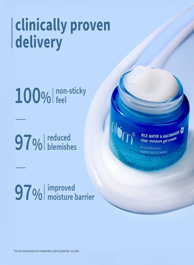 بلوم كريم جل مرطب فائق الخفة من بلوم، غني بالنياسيناميد بنسبة 2% وماء الأرز، مرطب شتوي للوجه | ترطيب مضاعف خالٍ من الزيوت | يفتح البشرة ويخفي الشوائب | تم اختباره من قبل أطباء الجلدية | مناسب لجميع أنواع البشرة | للنساء والرجال | نباتي 100% | 25 غرام - Image 3