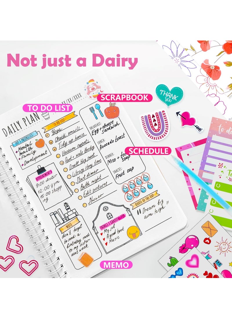 SOLARAE DIY Journal Kit for Girls - 58pcs Scrapbook Set for Teen Girls,  Scrapbook & Diary Supplies Set, Journaling Art Crafts Kit, Ideal Gifts for 8 9 10 11 12 13 14 Year Old  and Up - Image 4